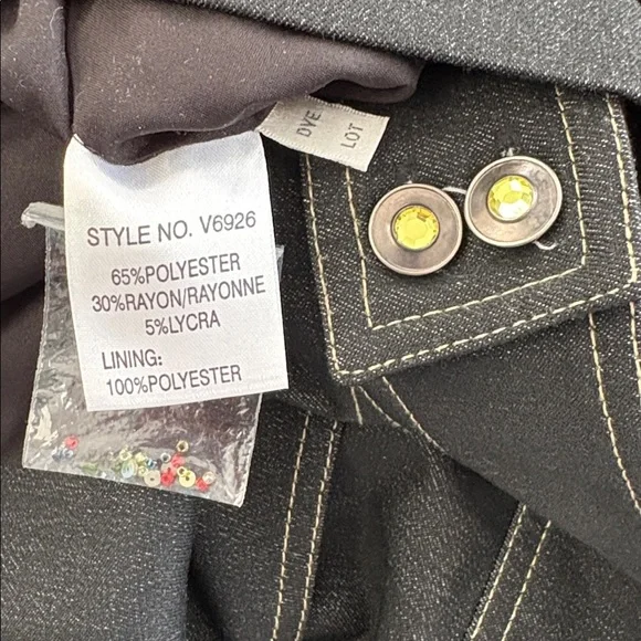 Vintage Stunning Conrad C Set NWOT Denim Embroidered Jacket/Pants size 12. - Picture 13 of 14